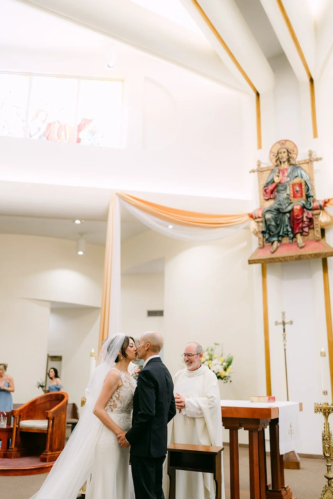 Francesca and Daniel share their first kiss as husband and wife