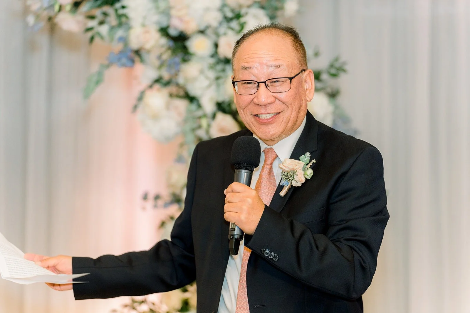 A family member giving a speech