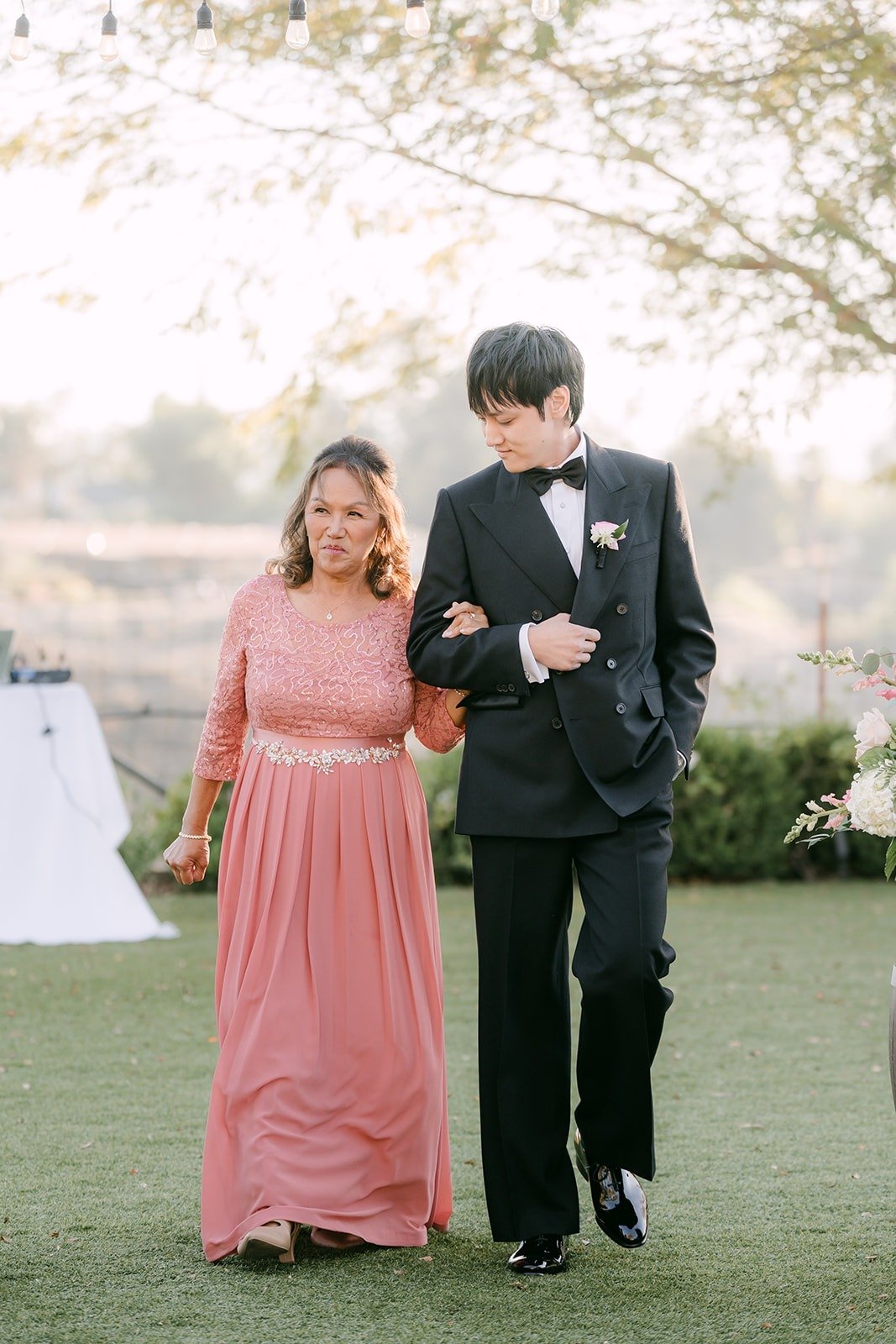 A family member walking down the aisle with Job