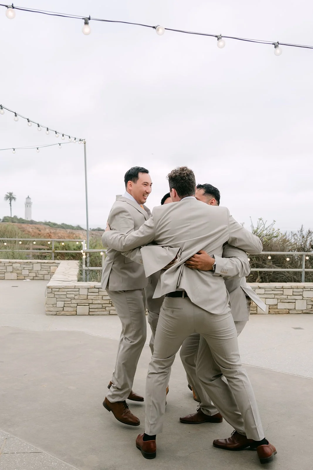 Groomsmen making their grand entrance
