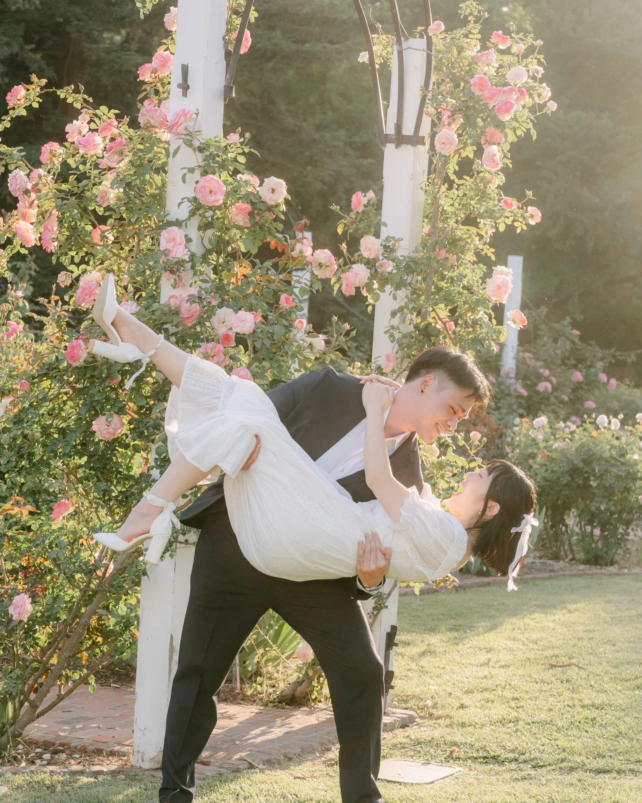 When we asked them for a simple dip, they gave us a moment on an entirely different level. ✨

Effortless, elegant, and full of joy, just like their love story. 

Surrounded by the blooming roses at the LA Arboretum, this was one of those moments that