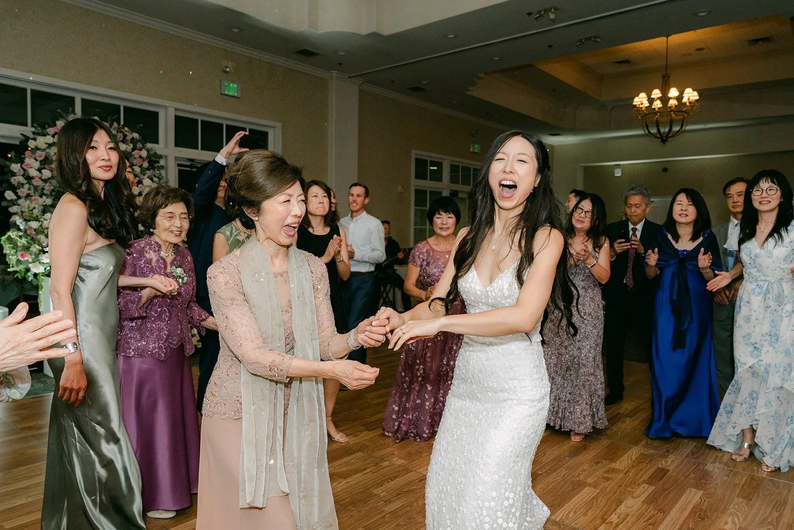 The ballroom dance floor full at the end of the night, photographed by One and Only Production