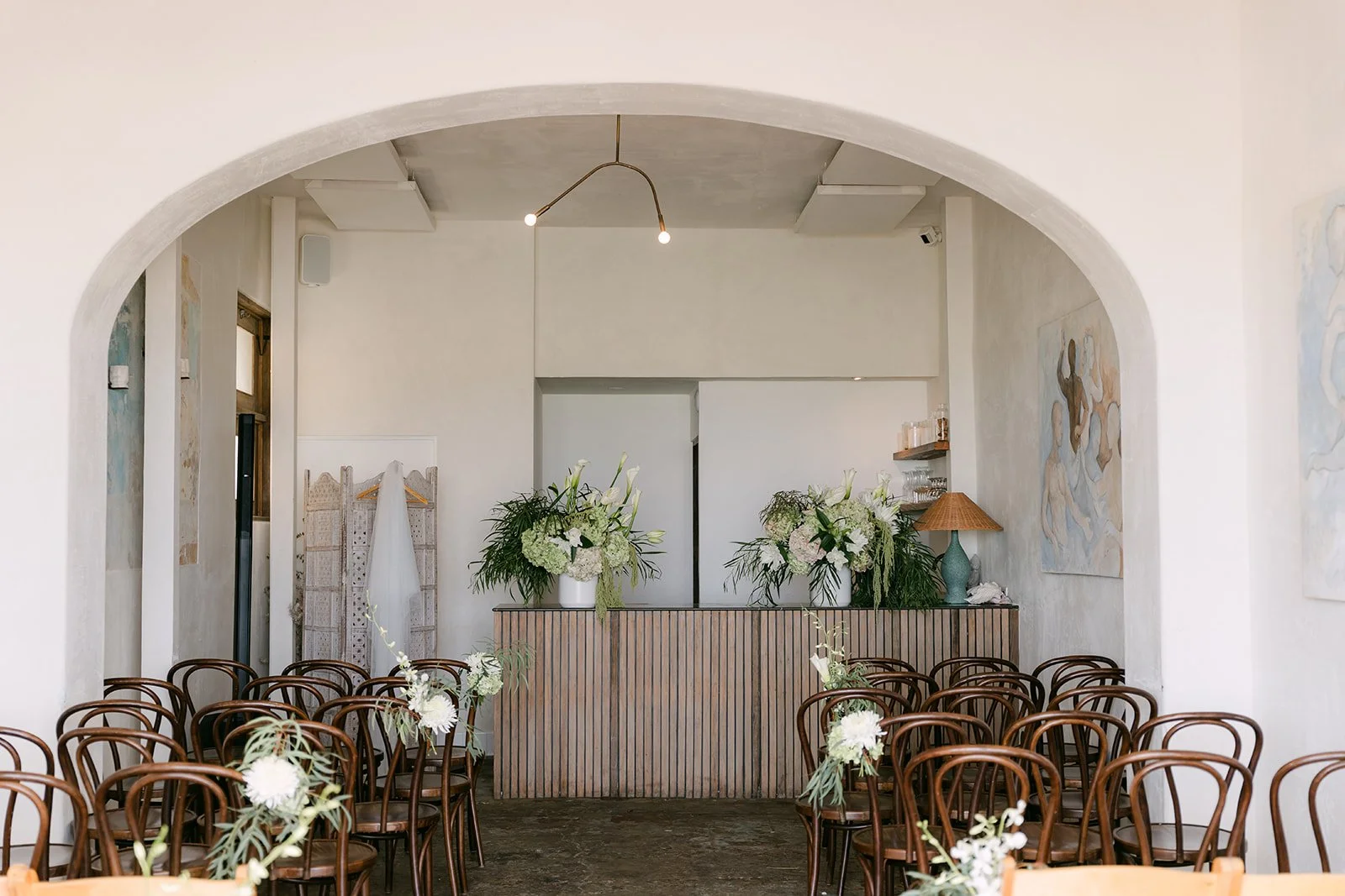 The arched ceremony room at Fig Tree Venice