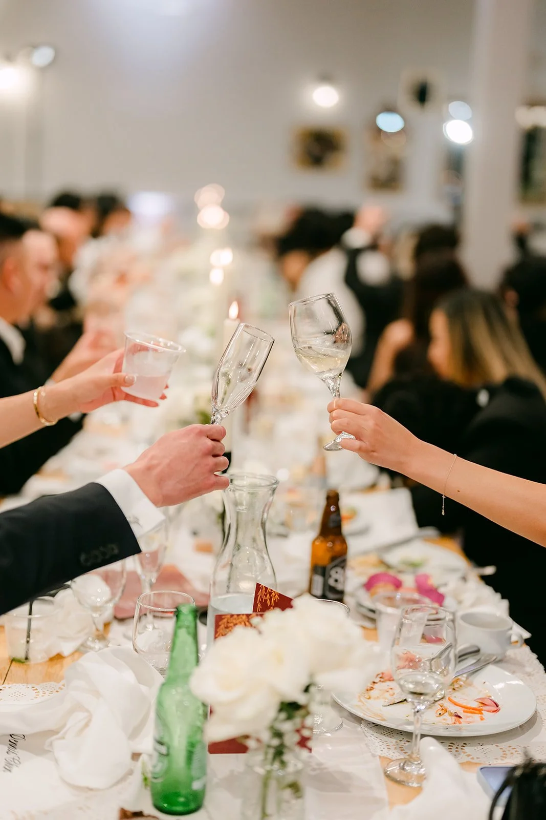 Guests toasting during the speeches