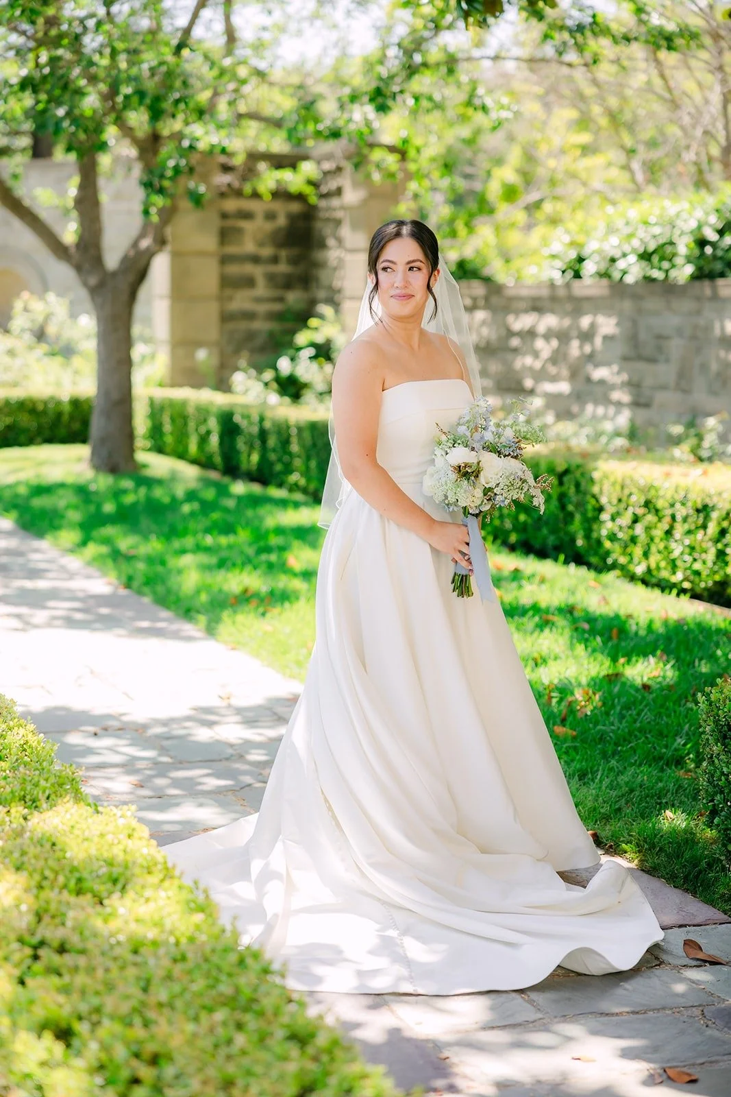 Brianna on the garden path at Greystone Mansion