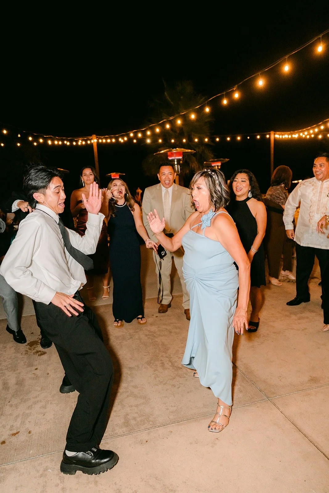 A guest busting a move on the dance floor