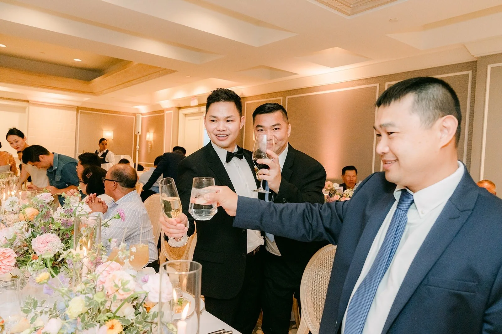 Mario toasting with friends at their table