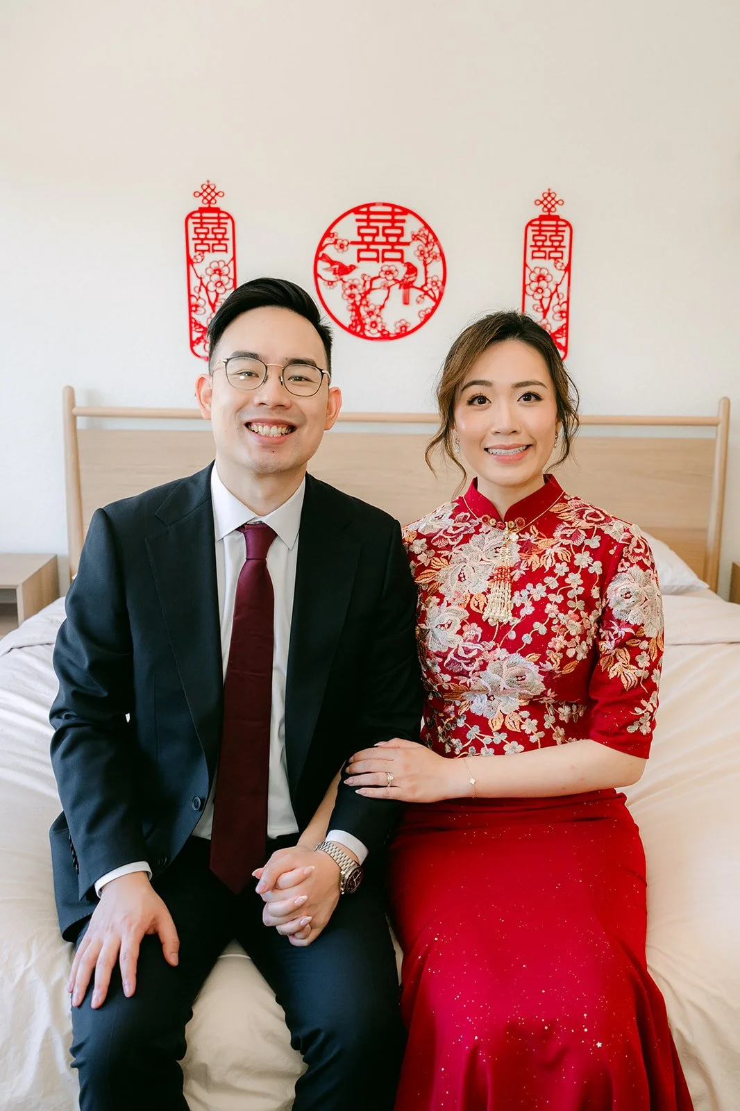 The couple seated together.