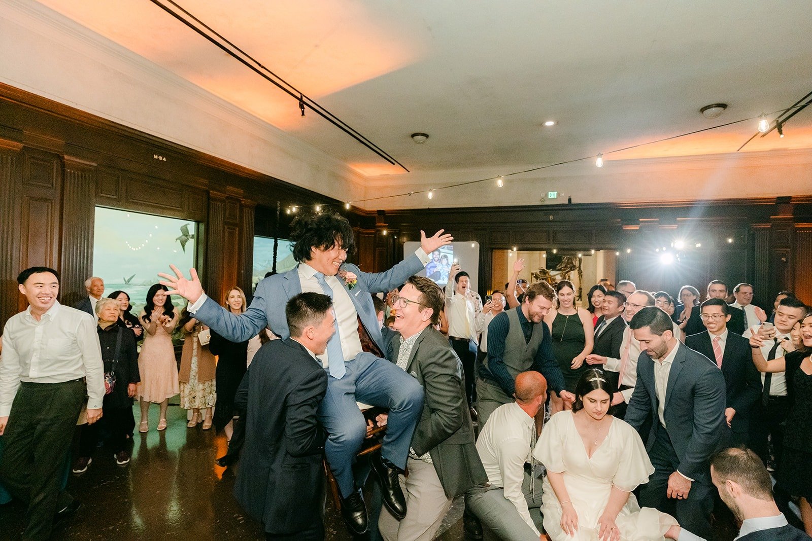 Guests forming circles for the Hora