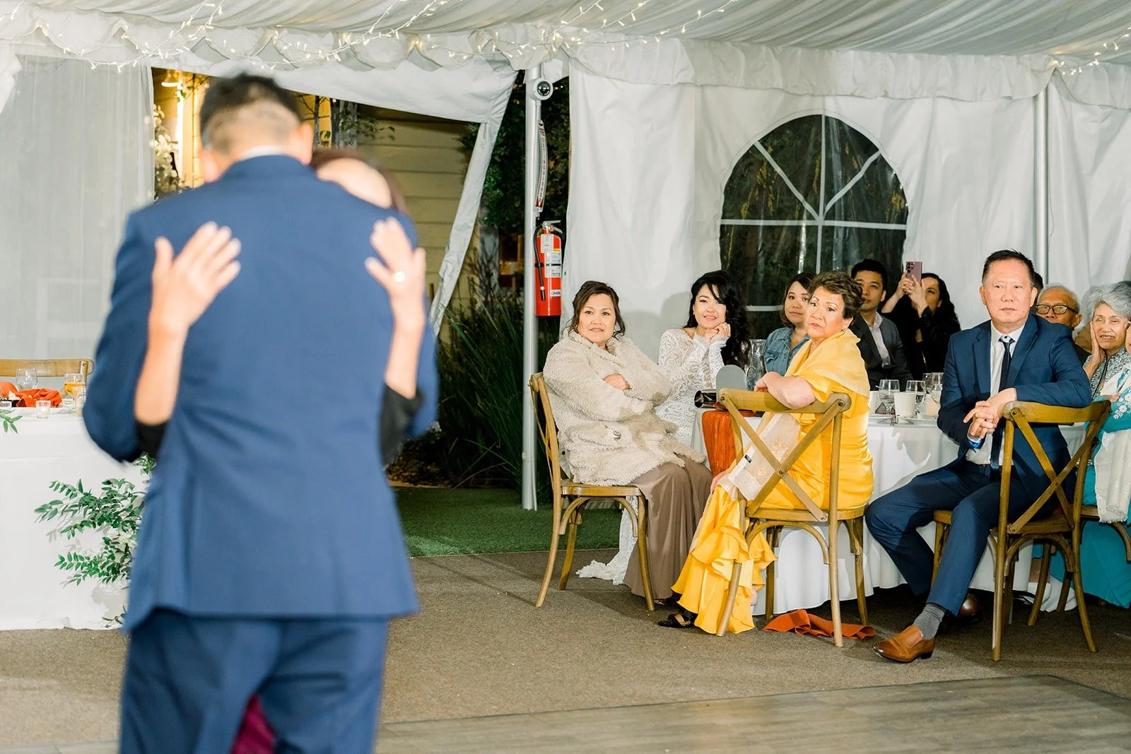 A speech delivered beside the sweetheart table