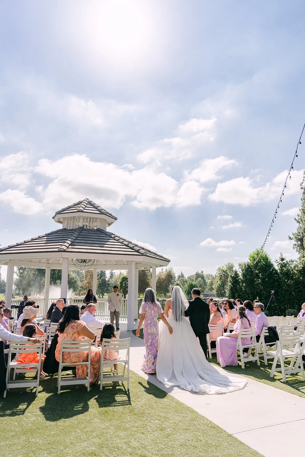 The processional toward the gazebo at Almansor Court