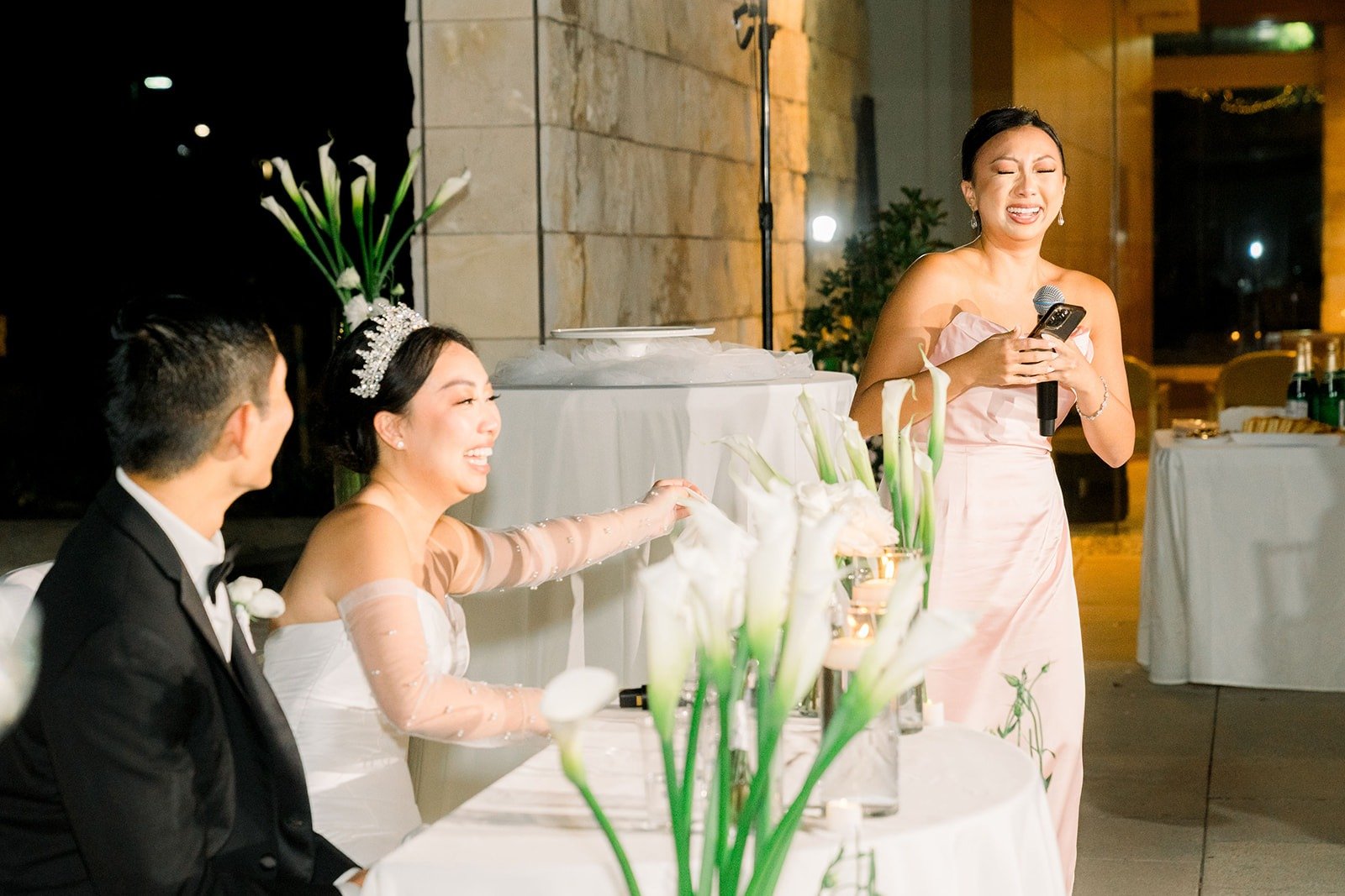 Jacinda laughs during the speeches