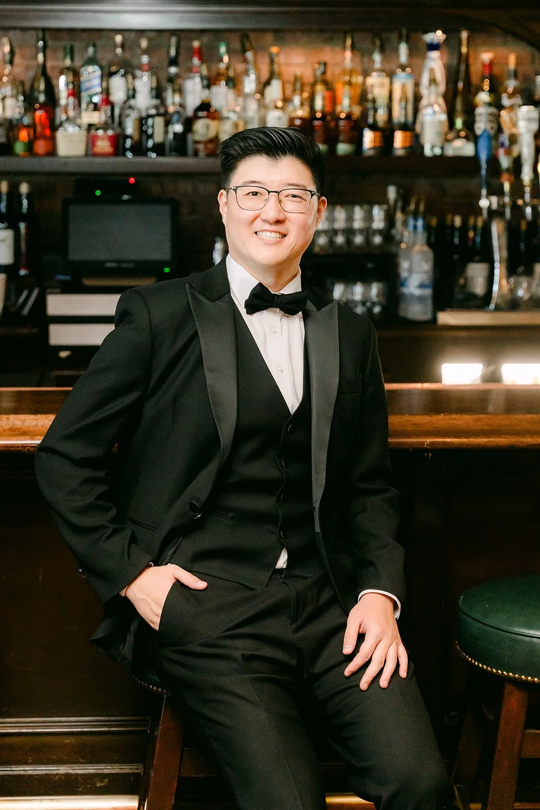 Joshua at the bar at Summit House