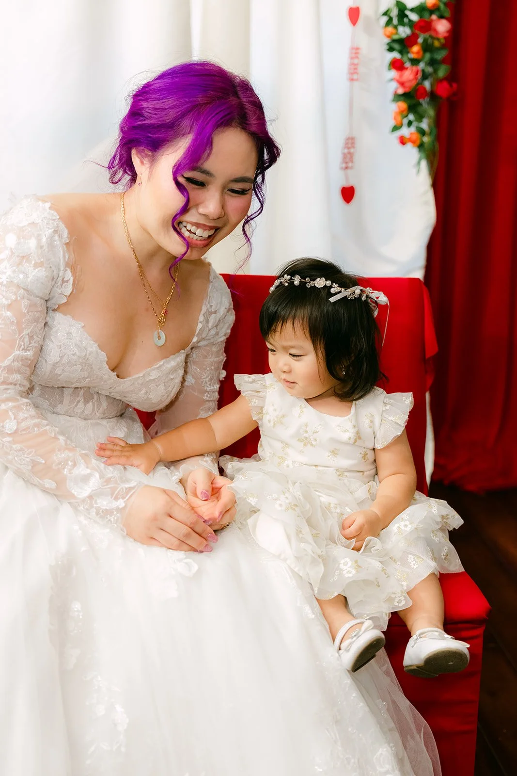 Vanessa laughing with her niece, photographed by One and Only Production.