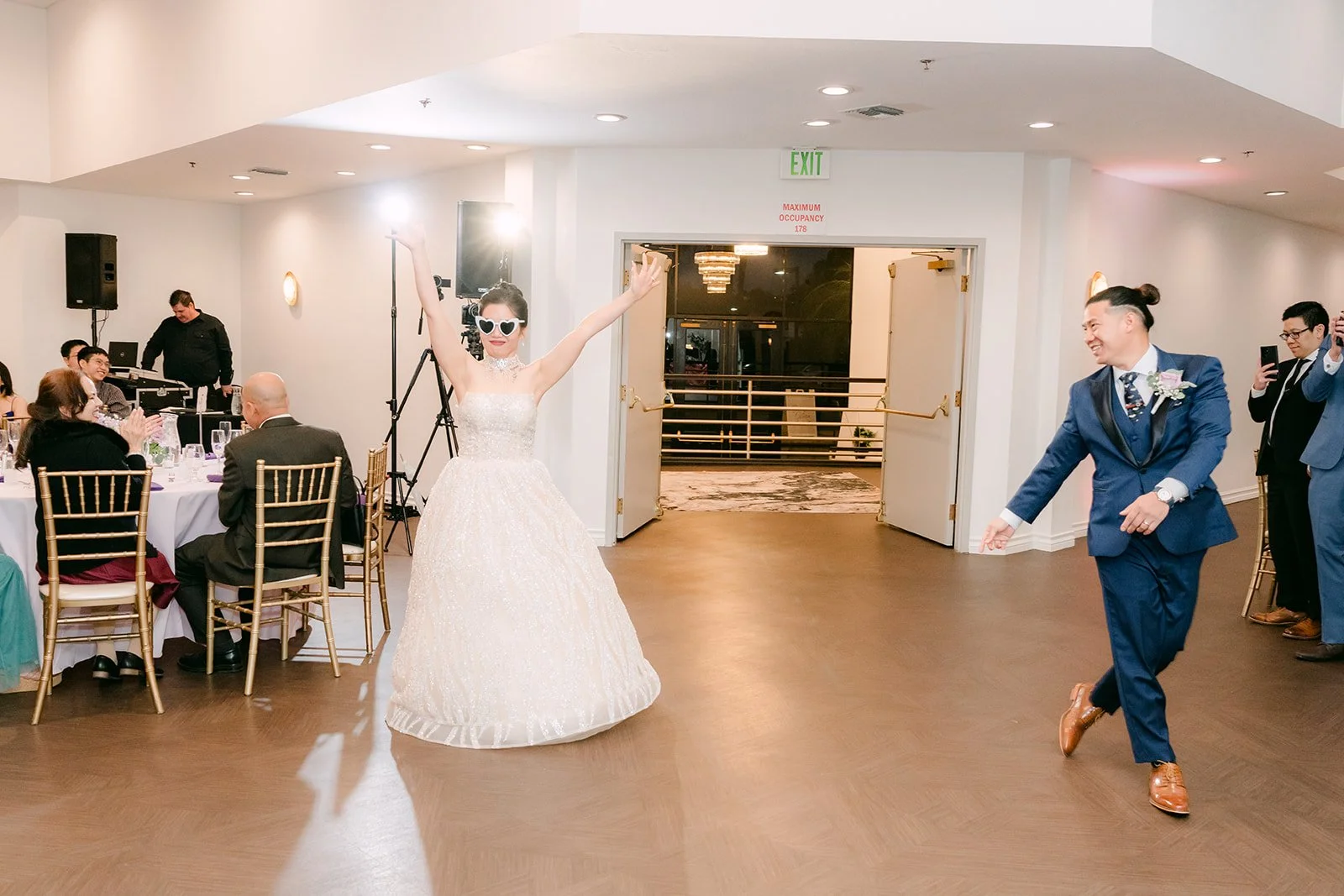 Kate and Michael making their grand entrance into the ballroom.