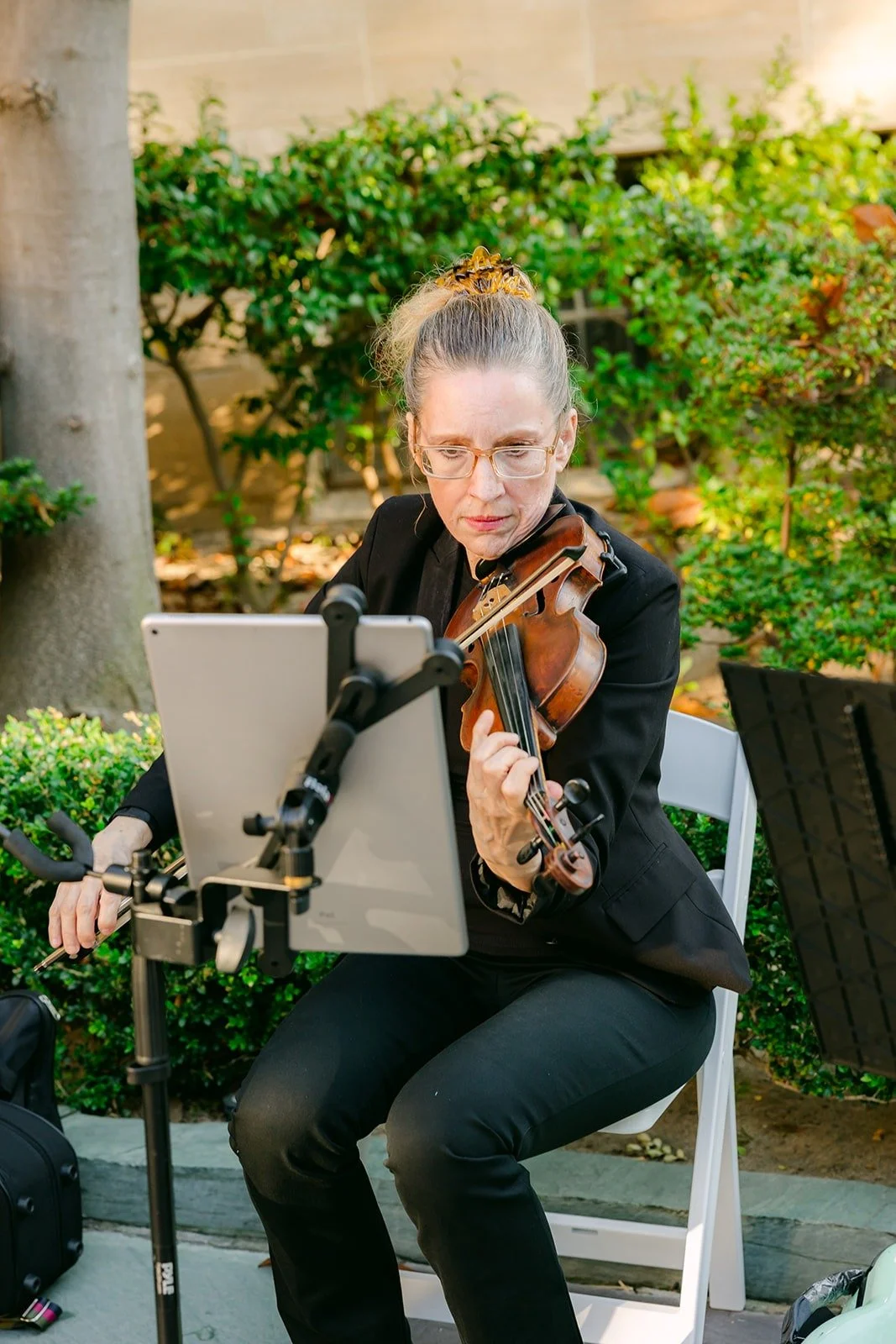 Close up of a violinist from Serenade Events