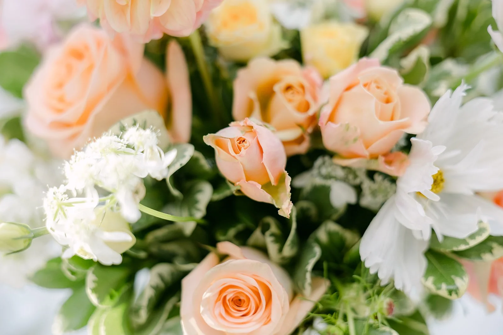 Close up of the reception florals