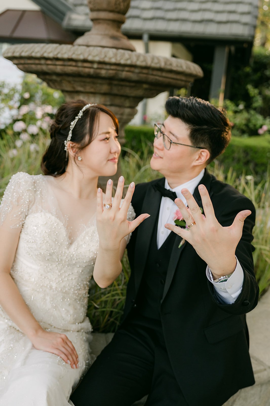 Judy and Joshua showing off their rings