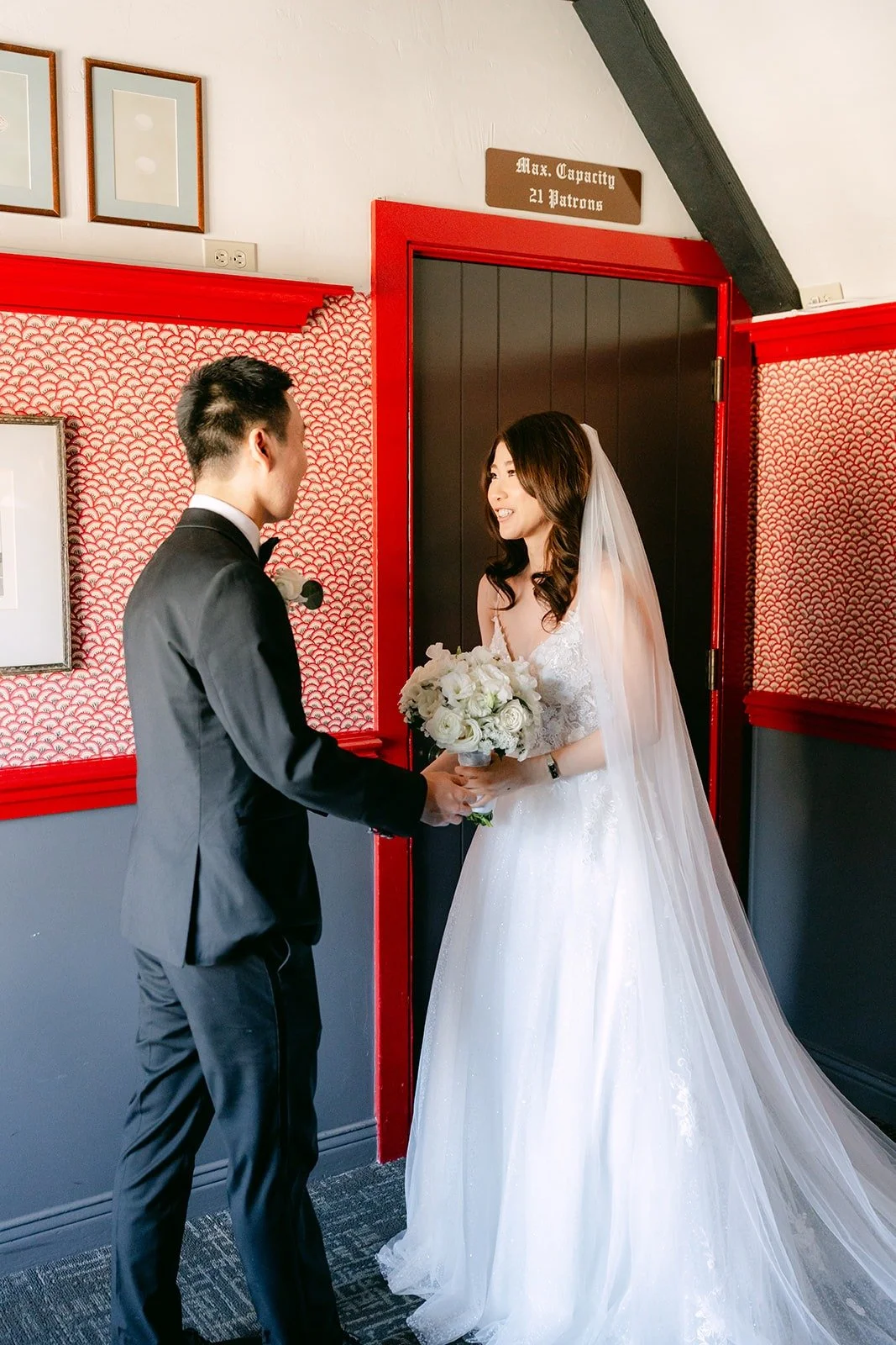 Jason turning around to see Valerie for their first look at Five Crowns
