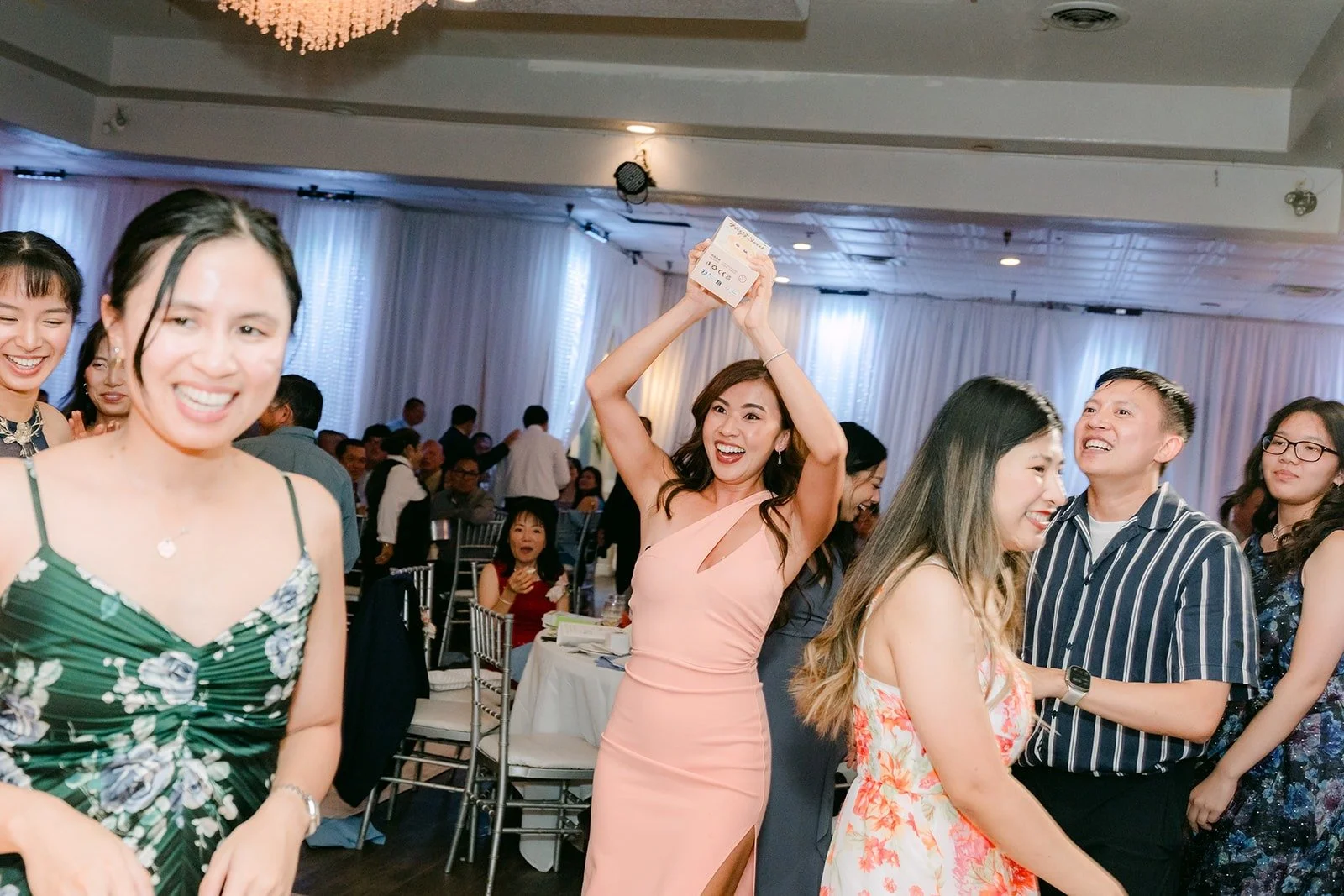 Guests cheering after the Labubu toss