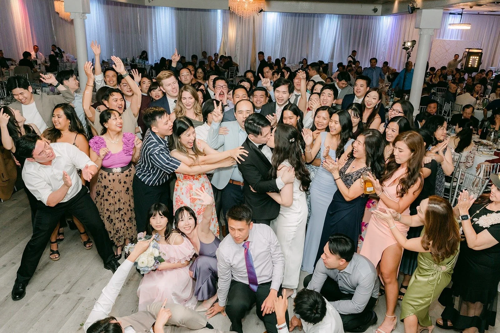 Guests jumping along to the music