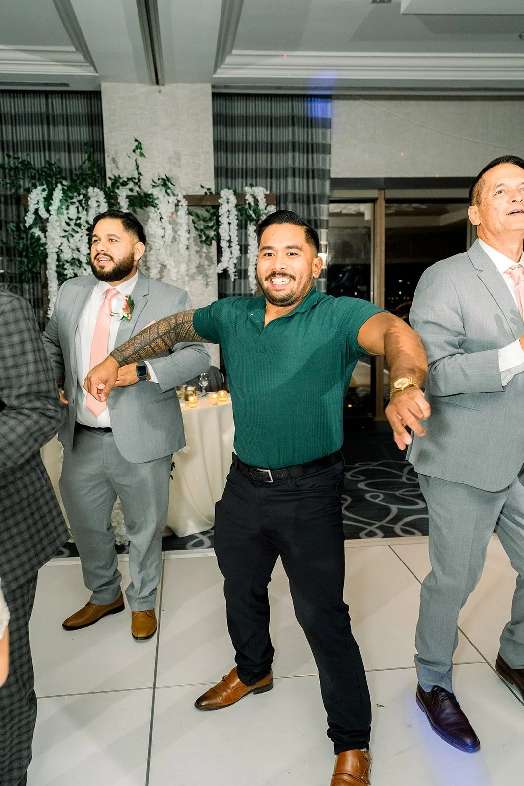 A guest shows off his moves on the dance floor