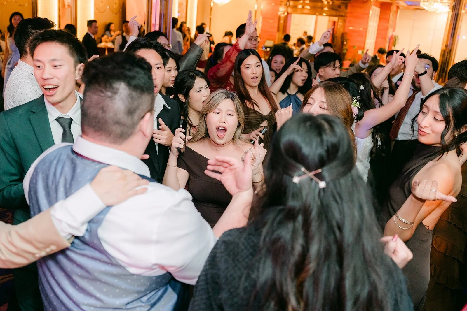 Guests pack the dance floor at 888 Seafood Restaurant