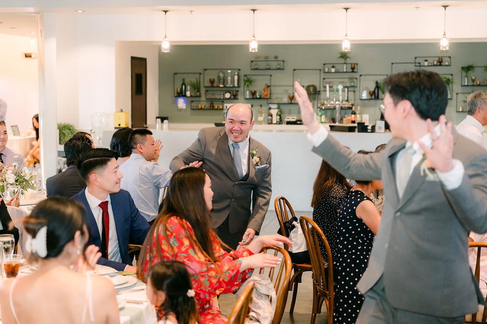 Guests cheering during the grand entrance
