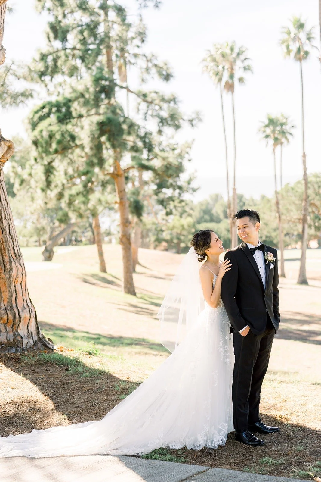 Josephine and David walking along the path at Los Verdes Golf Course