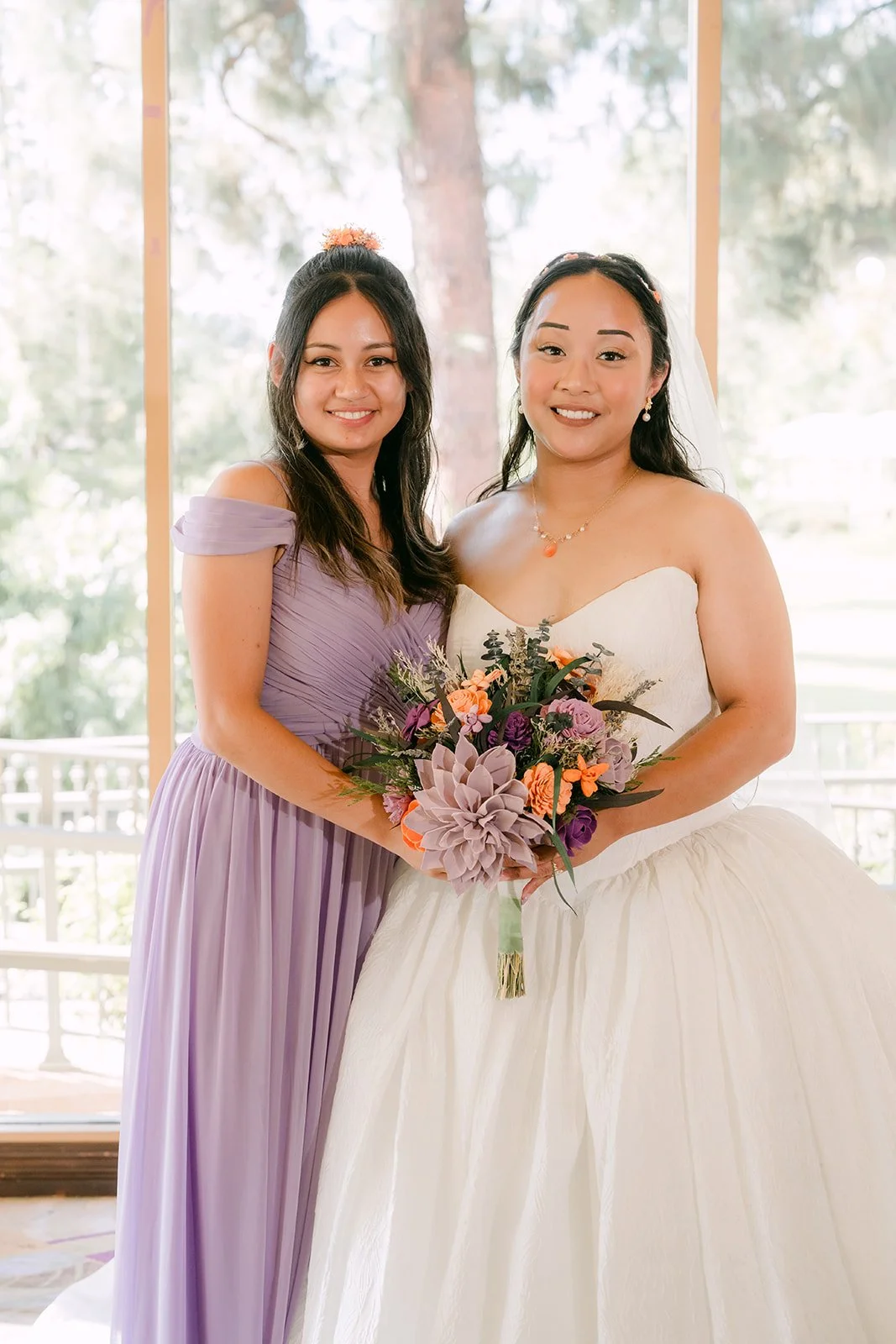 Angela with a cousin in lavender