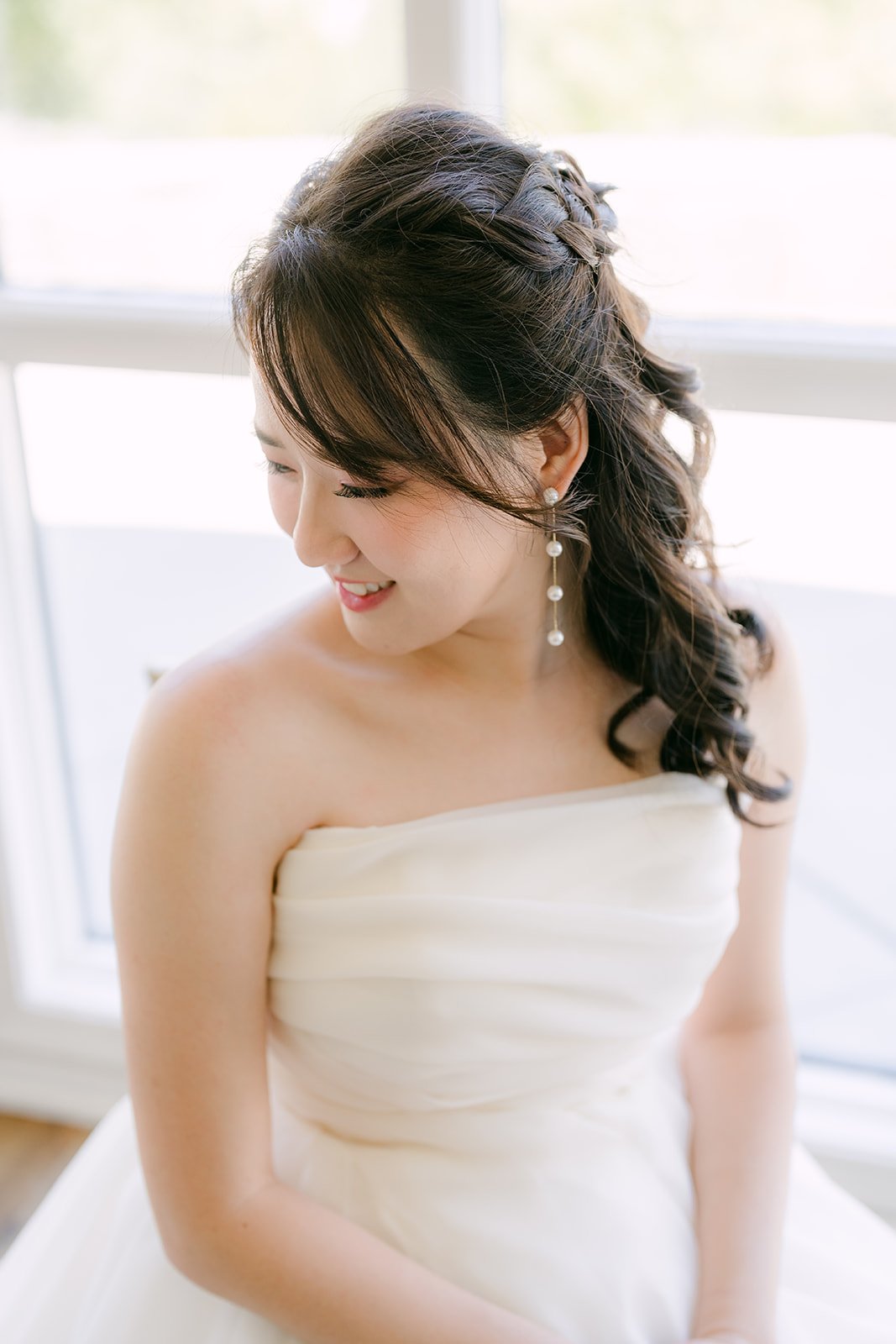 Judy in her strapless ball gown