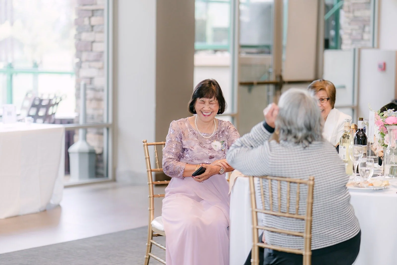 Guests at their table enjoying the speeches
