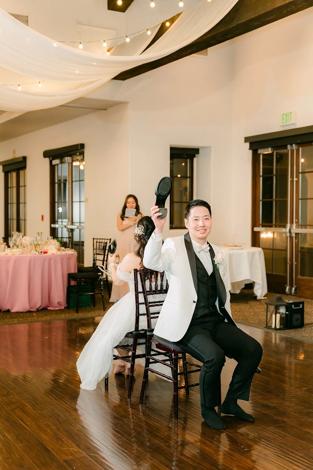 Chungman on a chair for the shoe game, photographed by One and Only Production