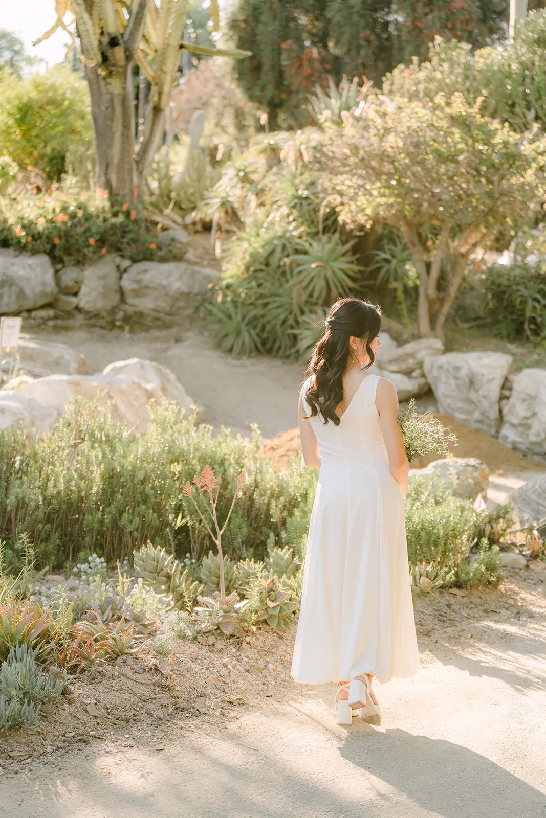 Kim on a winding garden path at South Coast Botanic Garden.