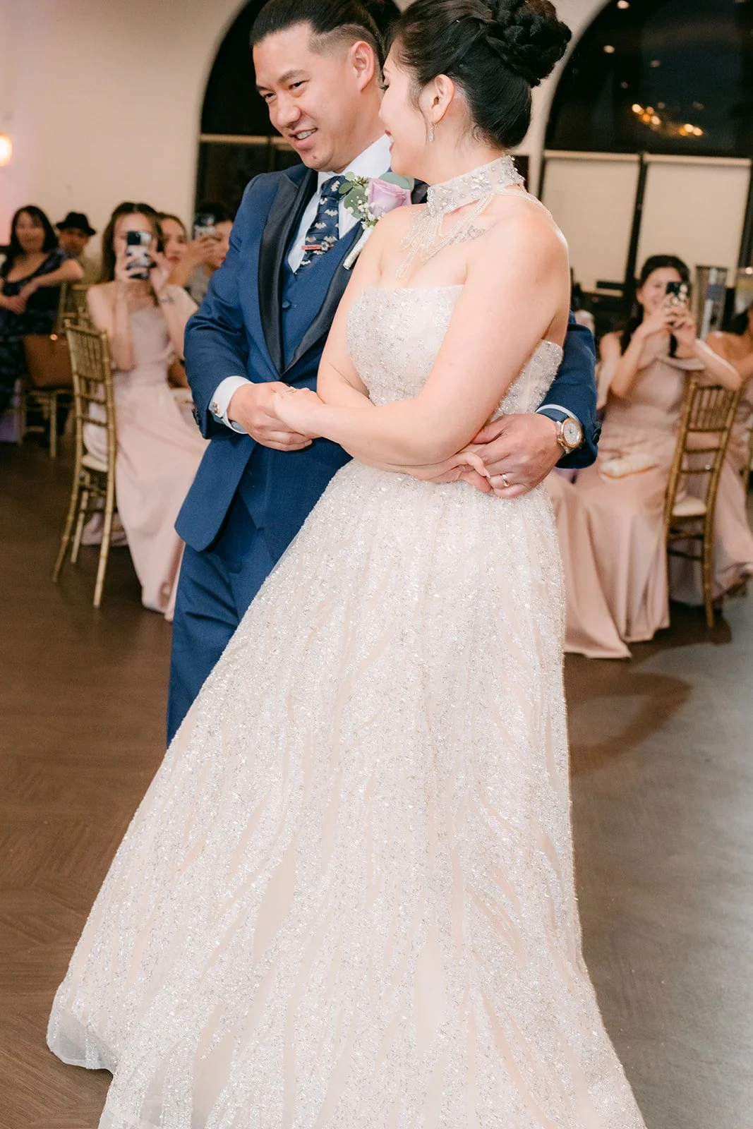 Kate smiling during their first dance.