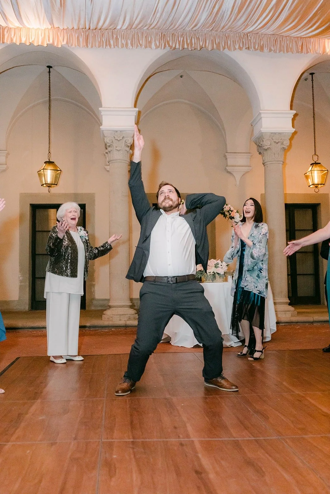 A guest showing off a dance move