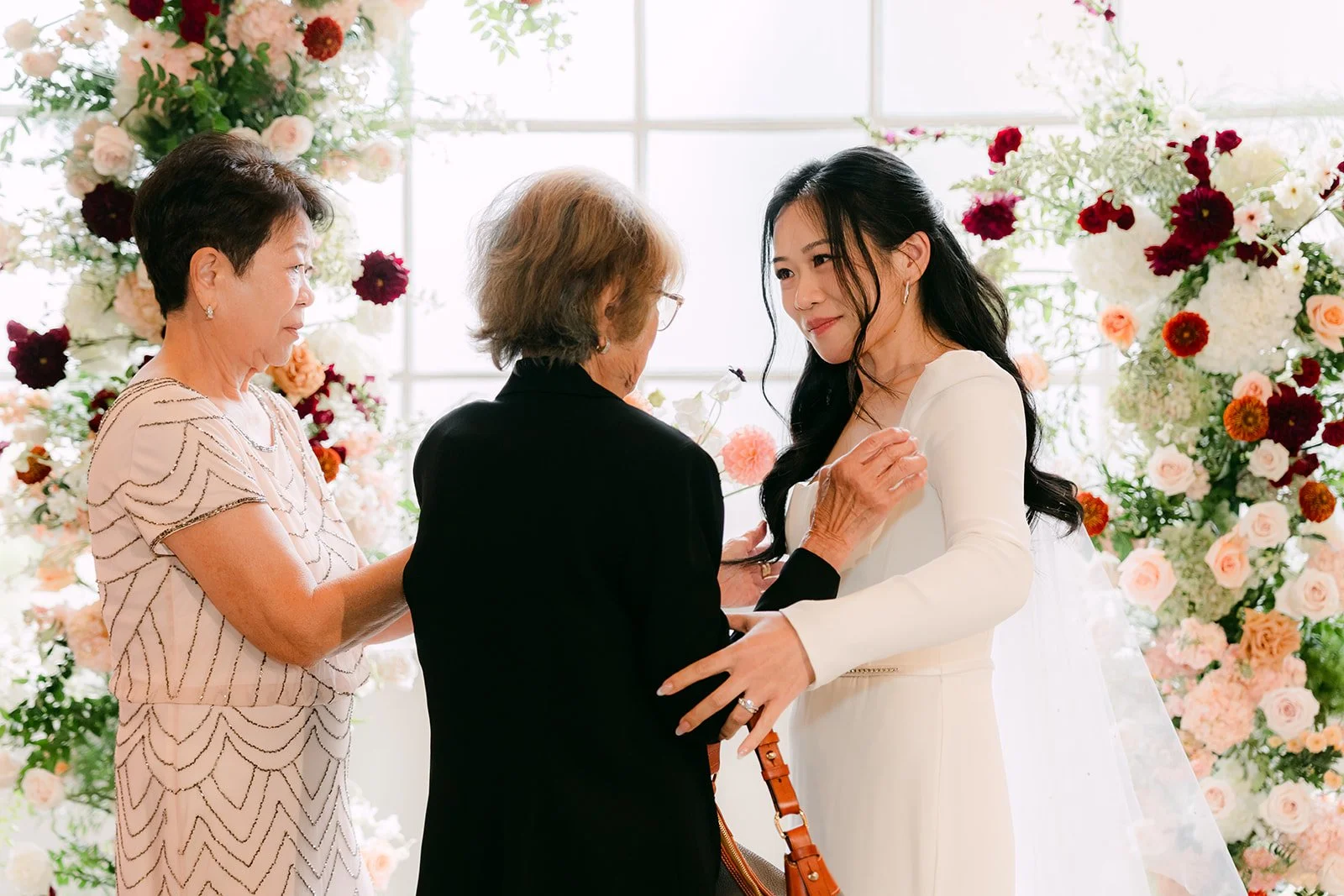 Guests greeting Denise after the ceremony.