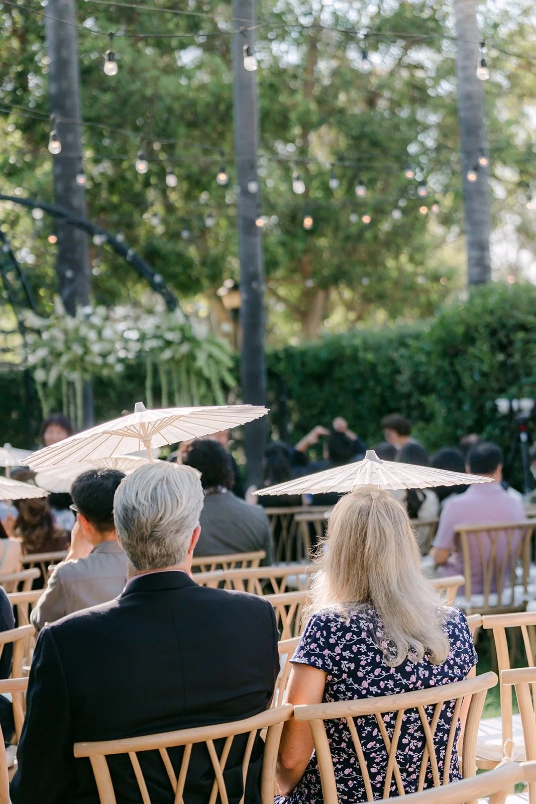Guests taking their seats in the Italian Garden