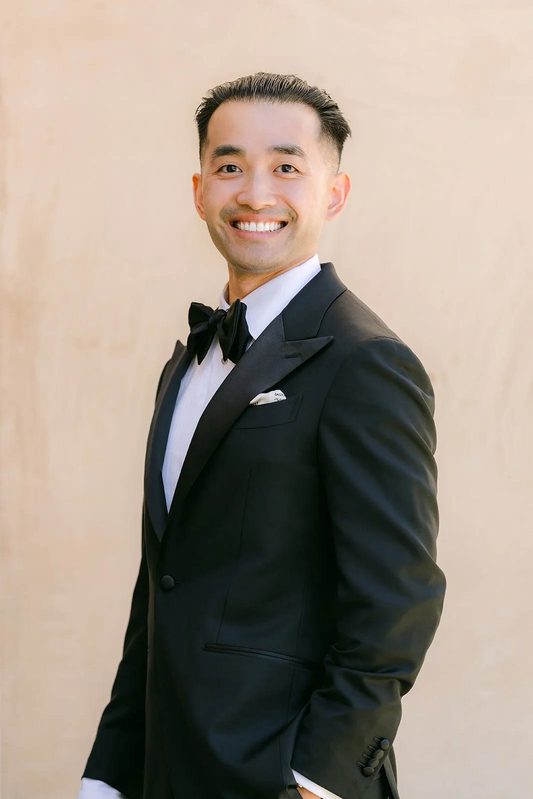 Vincent smiling before the ceremony