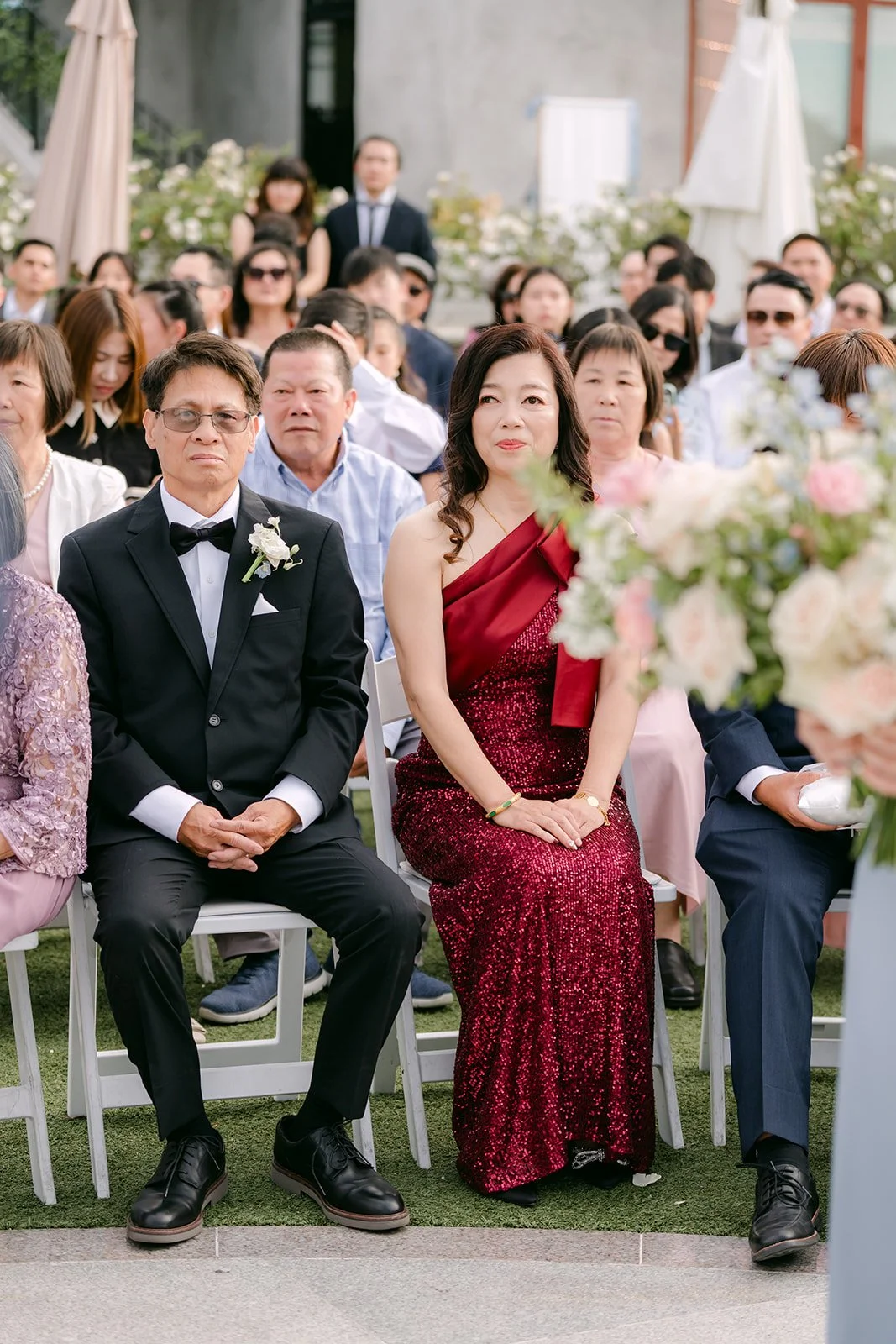 Family watching the ceremony