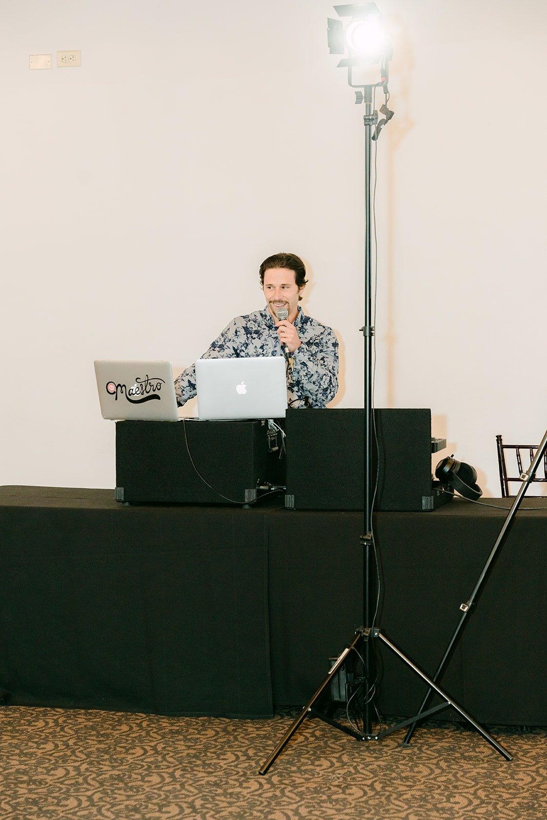 DJ Maestro setting the music for the reception