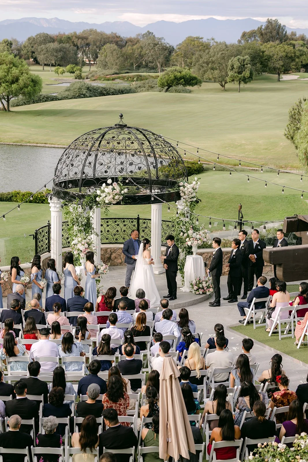 The ceremony overlooking the golf course at Old Ranch Country Club