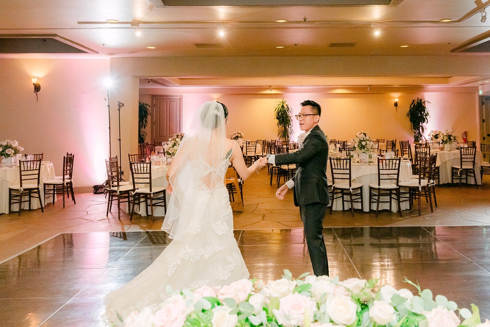 Alex spinning Xuemin during their first dance
