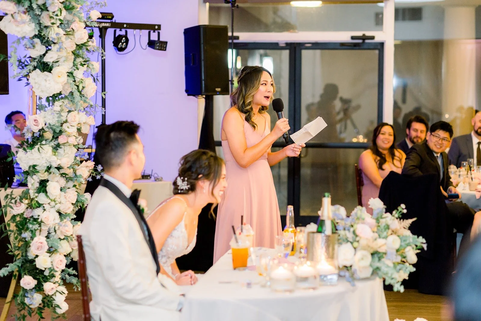Guests listening to a toast