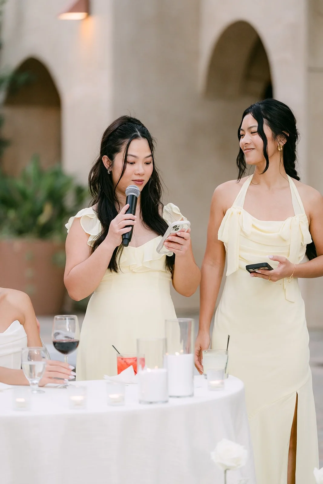 Kieu's sisters giving the maid of honor speech