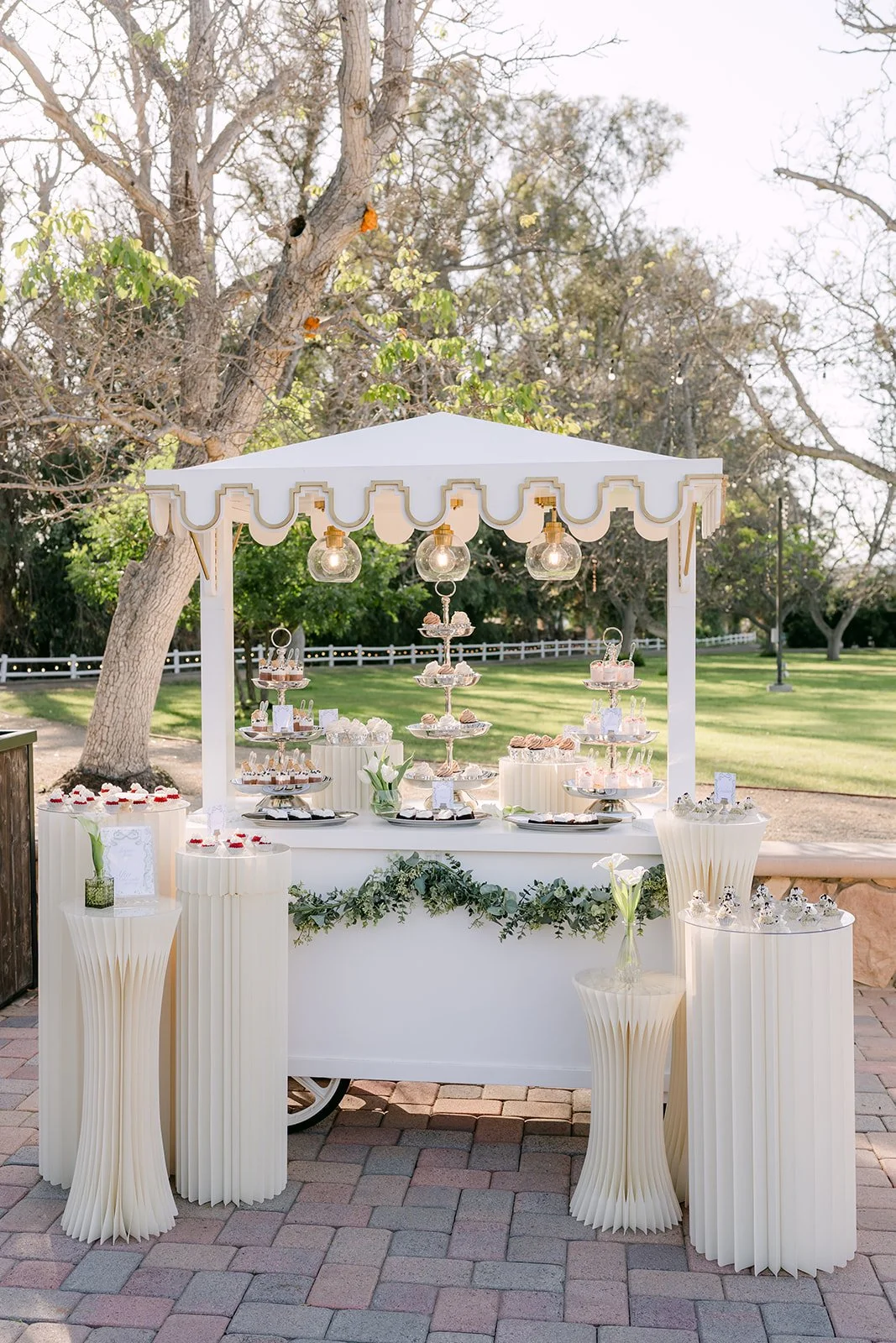 Dessert cart under the walnut trees at The Walnut Grove