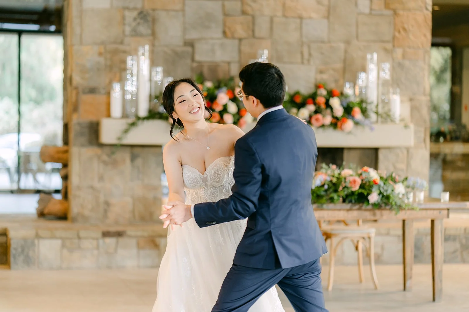 First dance twirl in the Galway Downs reception hall