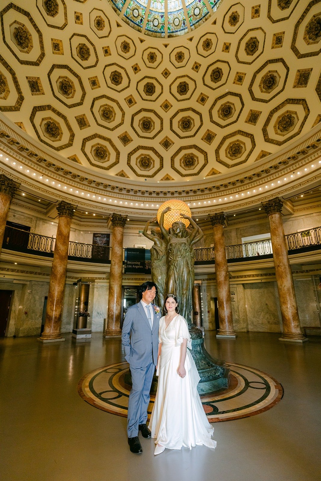 Jessie and Philip under the coffered dome of the Rotunda