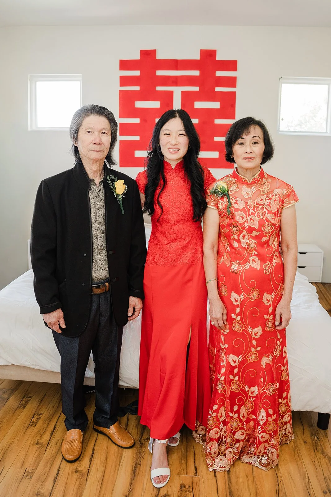 Valerie with her parents.