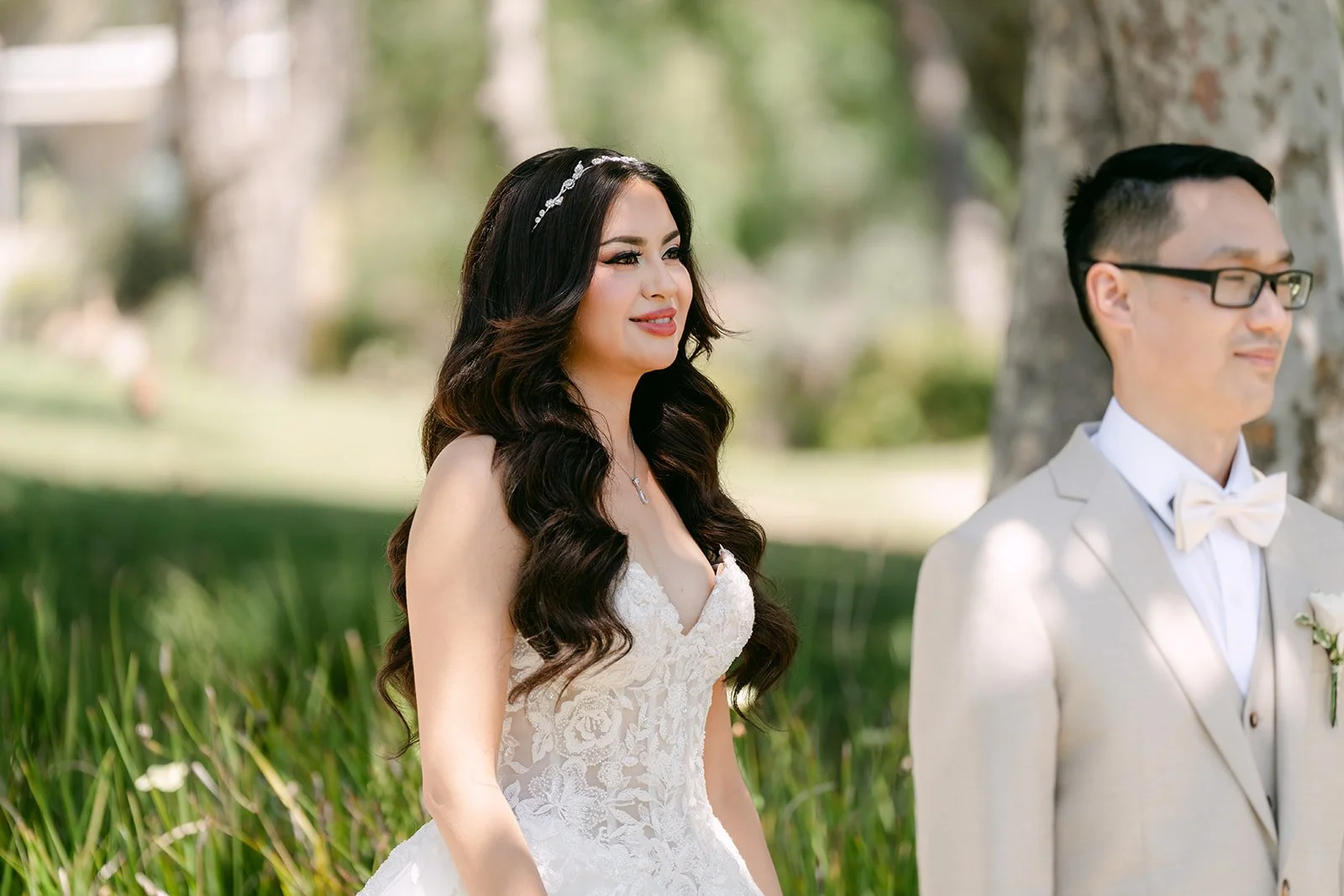 Kevin turning to see Sandra on the bridge for the first time.